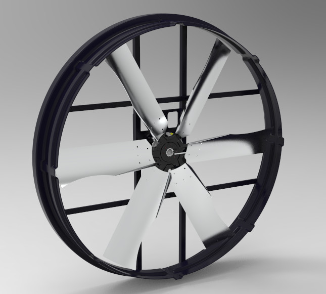 محرك مروحة الصرف الصناعي 2000w / 2.7hp 380-480V مع شفرة 72 بوصة للمساحات الكبيرة والمزارع