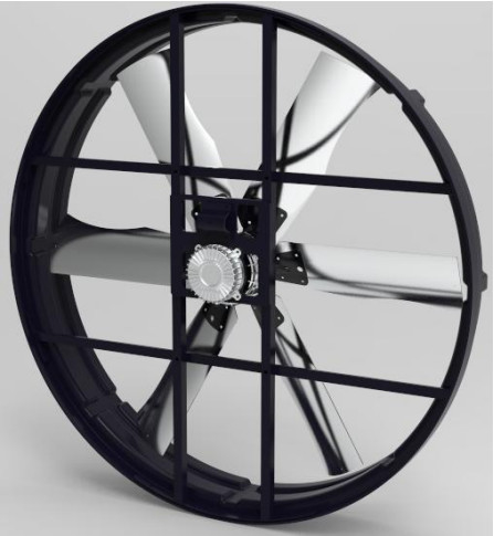 محرك مروحة الصرف الصناعي 2000w / 2.7hp 380-480V مع شفرة 72 بوصة للمساحات الكبيرة والمزارع
